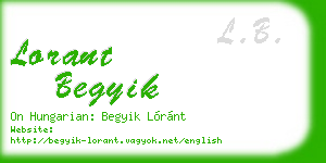 lorant begyik business card