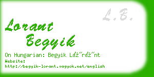 lorant begyik business card